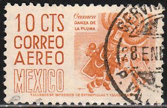 MEXICO C209a 10cts ORANGE 1950 Definitive 2nd Printing wmk 300 USED F-VF (966)