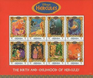 Grenada The Birth And Childhood of Hercules Souvenir Sheet of 8 Stamps MNH 