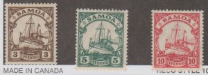 German Colonies - Samoa Scott #70-71-72 Stamp - Mint Set