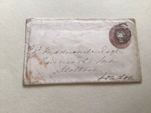 Queen Victoria 1d pink envelope numeral cancel  1852 London letter  A13827