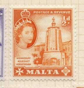 Malta 1956 Early Issue Fine Mint Hinged 1/2d.