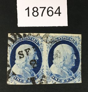 MOMEN: US STAMPS # 9 PAIR POS.1-2L1L USED LOT #18764