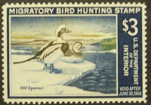 RW34 MNH $3 Old Squaw Ducks, muticolored 1967 (6915)