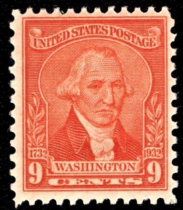 US 714 MNH VF 9 Cent Washington-Pale Red