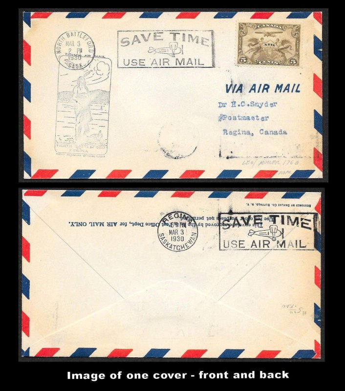 CANADA First Flight Covers (34) all early mostly Postmaster signed