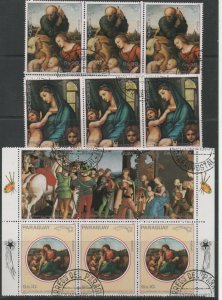 Thematic Stamps Art - PARAGUAY 1982 RAPHAEL Paintings 3 sets of 1882 used