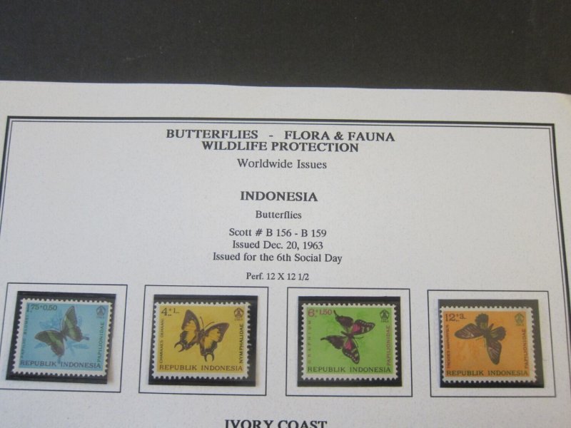 Indonesia 1963 Sc B156-59 Butterfly set MNH