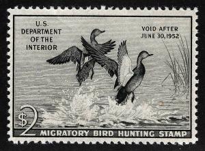 US Sc RW18 $2.00 1951 MNH OG VF Federal Duck Hunting Permit Stamp
