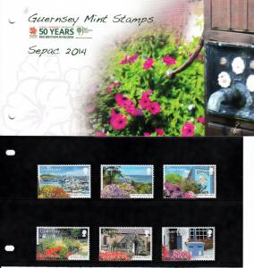 Guernsey 2014 MNH RHS Britain in Bloom 50 Years 6v Set Presentation Pack Flowers