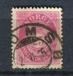 NORWAY; Early 1900s fine used Numeral issue 25ore. fine Shade + Postmark