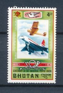 Bhutan 1974 Scott 167 MH -  4ch, UPU centenary