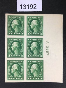 MOMEN: US STAMPS  # 408 MINT OG NH PLATE BLOCK SUPERB $50++ LOT #13192