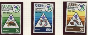 St Kitts - Scott 99-101 -Scouting Anniversary -1982 - MNH - Set of 3 Stamps