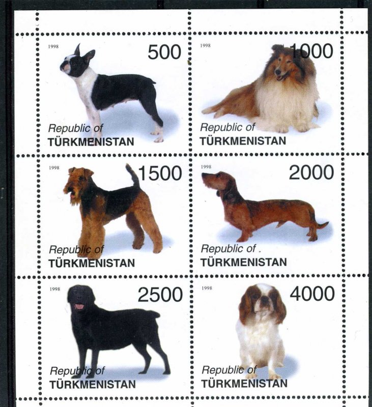 Turkmenistan 1998 DOGS Sheet Perforated Mint (NH)