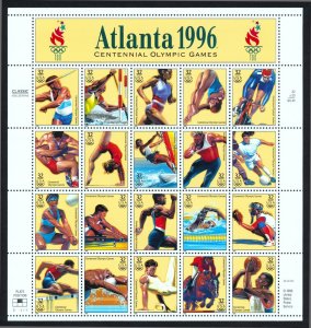 US 1996 Comm Year Set, w/MOUNTS - 93 stamps incl. 3 sheets Mint NH, see scans 