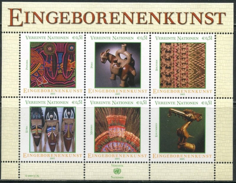 UNITED NATIONS Sc#NY 836 GE 405 VI 326 2003 Indigenous Art S/S Cpl MNH