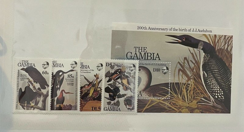 Souvenir Sheet Gambia Scott #551-555 h