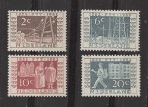 Netherlands # 336-39  Stamp Centenary  Alternate Colors (4)  Unused VLH