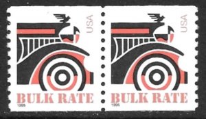 USA 1995-97 (10c) Bulk Rate AUTO Coil Pair Sc 2905 MNH