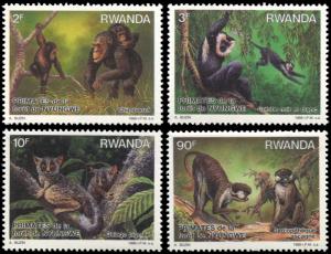 Rwanda 1306-1309, MNH, Primates in Nyungwe Forest