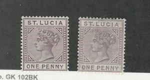 St. Lucia, Postage Stamp, #29, 29a Mint LH, 1891, JFZ