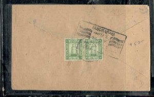 MALDIVE ISLANDS (P2502B) 1956 10LX2 COVER TO INDIA SLOGAN CANCEL 