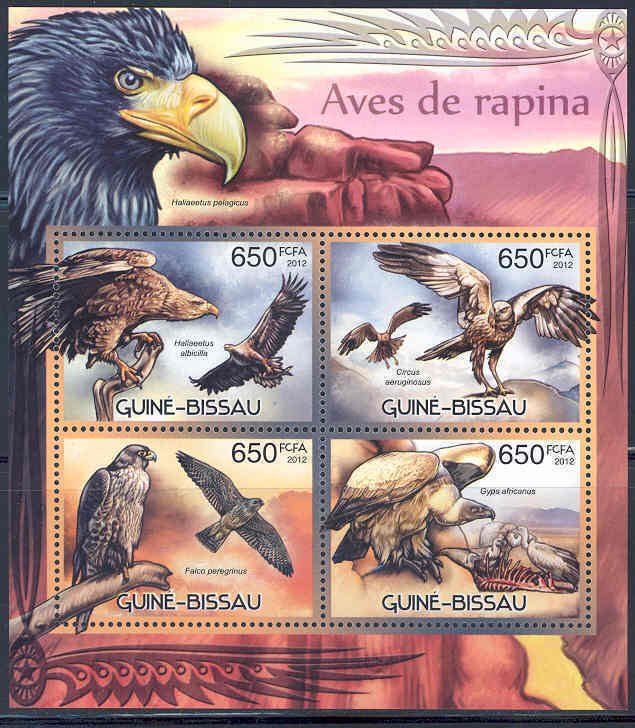 GUINEA BISSAU 2012 BIRDS OF PREY  SHEET MINT NH