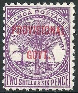 Samoa SG97 2/6 Reddish Purple opt Provisional Govt M/M