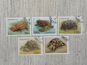 Azerbaijan #520-524 Used, Turtles, 2024 SCV $3.65