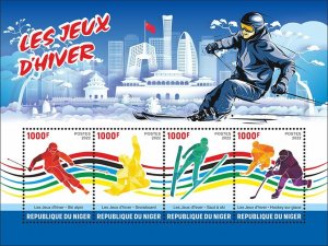 NIGER - 2022 - Winter Games - Perf 4v Sheet - Mint Never Hinged