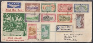 Cook Islands Scott 131-40 FDC - 1949 Definitive Issue