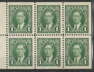 Canada # 231b   George VI 1937  Booklet pane 6  (1)   VF Unused