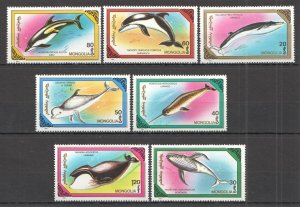 Wb147 1990 Mongolia Fish & Marine Life Whales & Dolphins 1Set Mnh