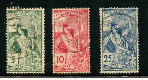 Switzerland #98-100 (S488) Complete 1900 UPU Allegory issue, Used, F-VF