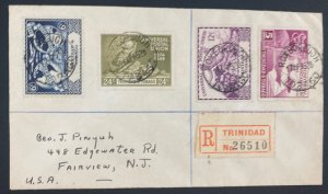 1952 Roxborough Trinidad Airmail Cover To Fairview NJ USA Universal Postal Union