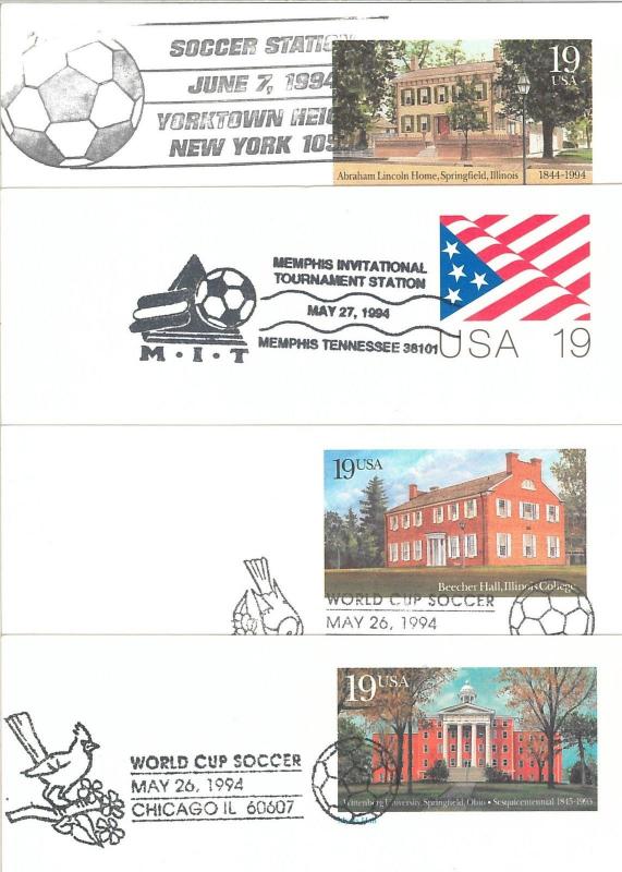 sport FOOTBALL -  POSTAL HISTORY - USA: set of 13 POSTAL STATIONERY CARDS - 1994