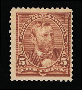 VERY AFFORDABLE GENUINE SCOTT #255 FINE MINT OG H 1894 5¢ CHOCOLATE  #11674