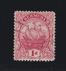 Bermuda, SG 78bx, used Watermark Reversed variety