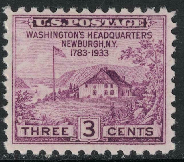 Scott 727- MNH- Washington's Headquarters, Newburgh NY- 3c 1933- unused mint
