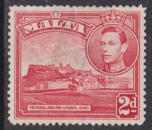 Malta 1943 Victoria and Citdel Gozo 2d Fine Used SG 221b VGC