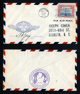 # C11 on CAM # 27 First Night Flight cover from Saginaw, MI dated 4-1-1929