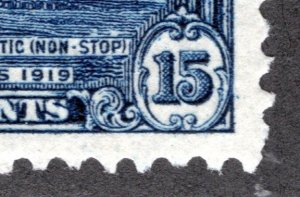 148, NSSC, Newfoundland, 15¢ First TransAtlantic Flight, re-entry in lower r...