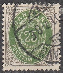 Denmark #50b  F-VF Used   CV $4.50 (A13142)