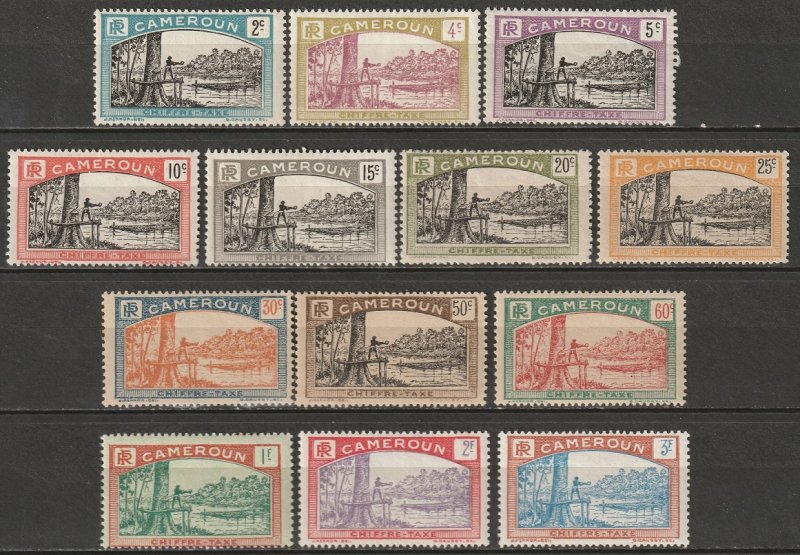 Cameroun 1925 Sc J1-13 Yt T1-13 postage due set MH* some disturbed gum/toning