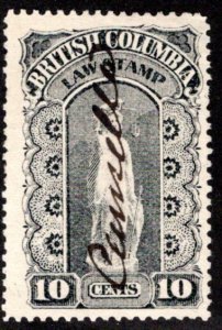 van Dam BCL5 British Columbia Law Stamp - 10c - Second Series, p.11, no punch