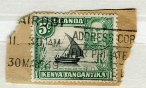 BRITISH KUT; 1938-40s early GVI issue used value, fine Postmark PIECE