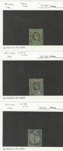 Straits Settlements, Postage Stamp, #122, 124, 148 Used, 1910-11, JFZ