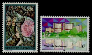 United Nations - Vienna 137-8 MNH Flower, Birds, Butterfly, International Center