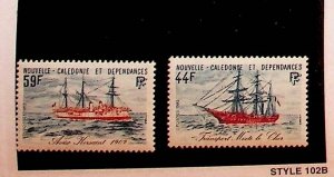 NEW CALEDONIA Sc 476-7 NH ISSUE OF 1982 - SHIPS