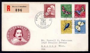 Switzerland B257-B261 Insects Typed FDC